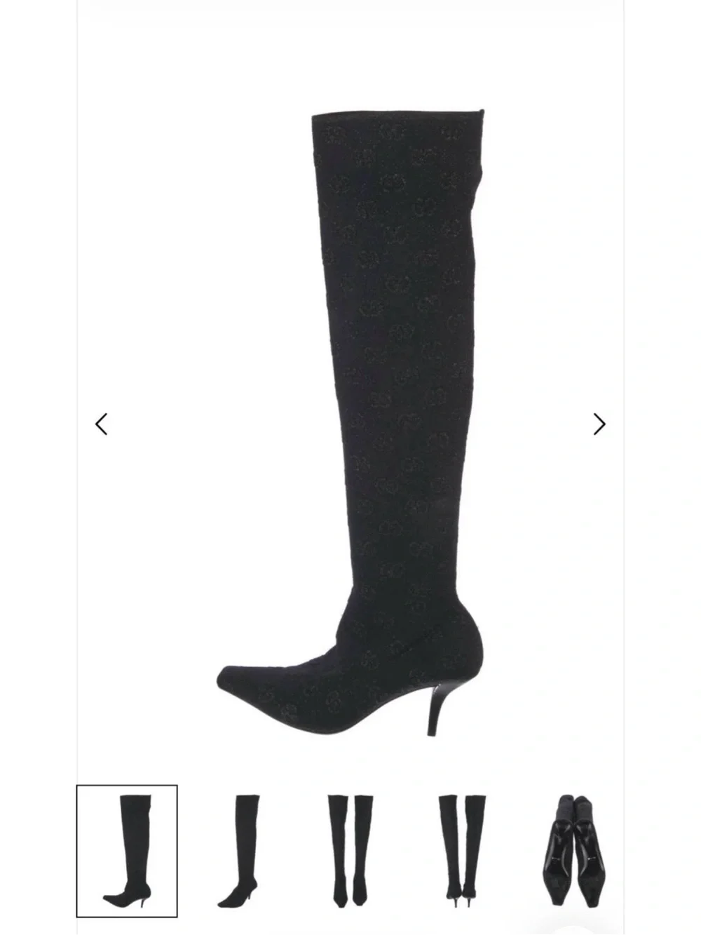 Gucci Black Over-the-Knee Knit Sock Boots